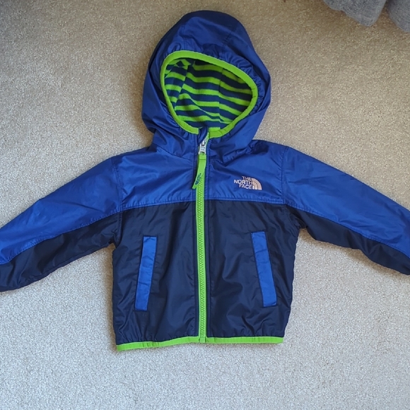 3 For $30. Reversible The North Face Blue and Green Hooded Jacket - Picture 1 of 11